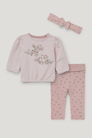 Baby Girls - Completo neonati - 3 pezzi - rosa