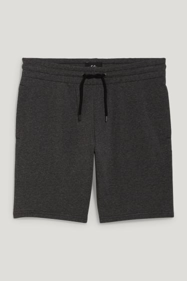 Hommes - Short en molleton - noir chiné
