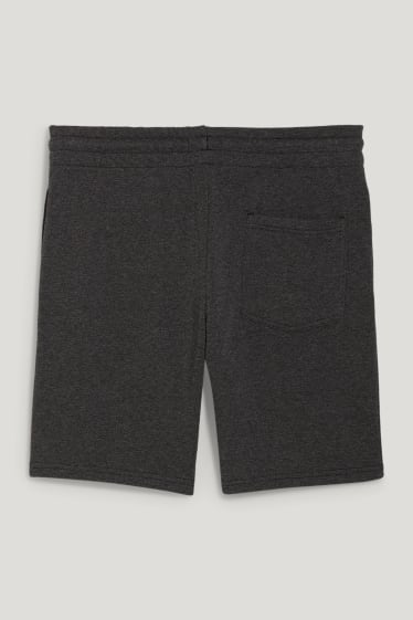 Hommes - Short en molleton - noir chiné
