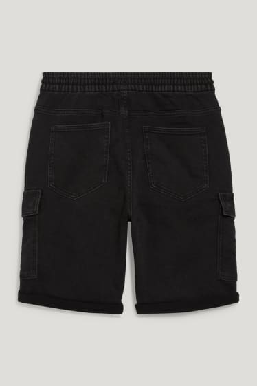 Hommes - Short cargo en jean - flex jog denim - noir