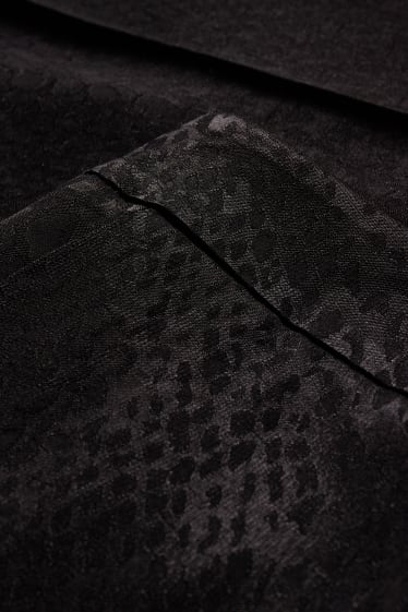 Donna - Pantaloni di stoffa - vita alta - gamba larga - nero