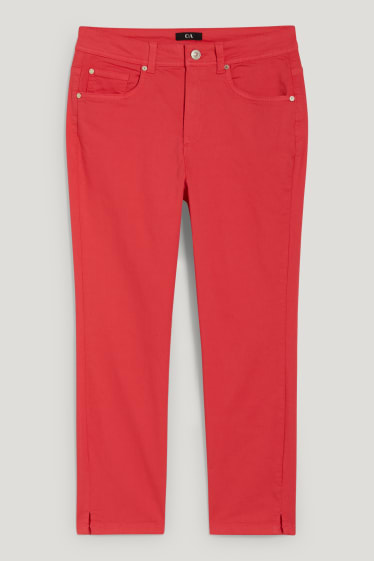 Dámské - Kalhoty - mid waist - skinny fit - růžová