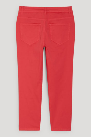 Dámské - Kalhoty - mid waist - skinny fit - růžová