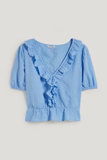 Clockhouse Girls - CLOCKHOUSE - blusa dal taglio corto - azzurro