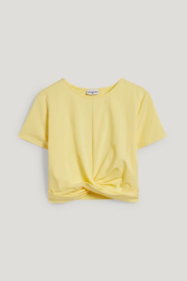Femmes grandes tailles - T-shirt court - jaune