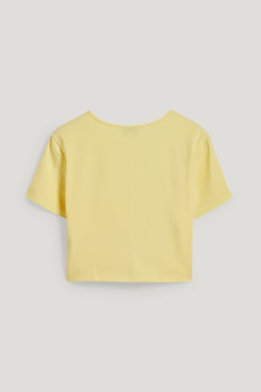 Damen XL - Crop T-Shirt - gelb
