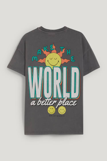 Clockhouse Girls - CLOCKHOUSE - T-shirt - SmileyWorld® - grijs
