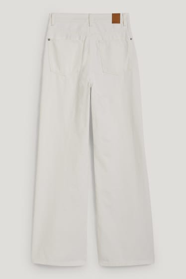 Femei - Loose fit jeans - talie înaltă - alb-crem
