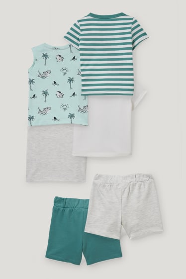 Baby Boys - Set - 2 Baby-Tops, 2 -Kurzarmshirts und 2 -Sweatshorts - weiß