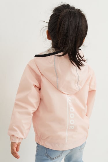 Filles - Veste de pluie avec capuche - rose