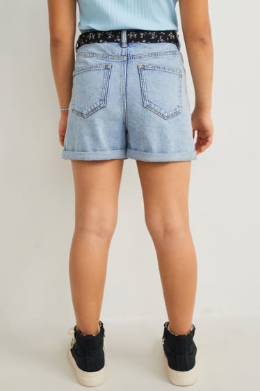Kids Girls - Korte spijkerbroek - jeanslichtblauw