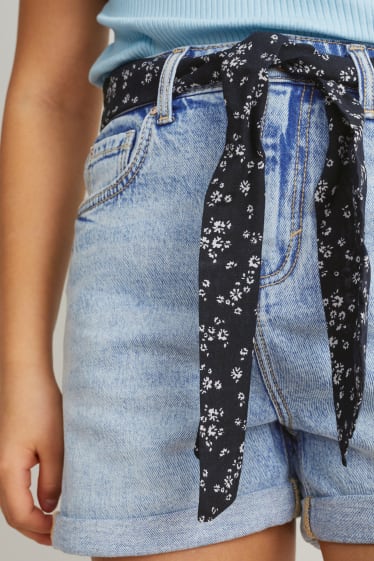 Kids Girls - Denim shorts - denim-light blue