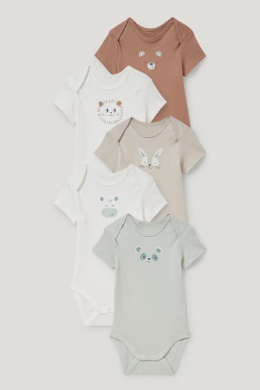 Baby Girls - Multipack 5 buc. - body bebeluși - alb