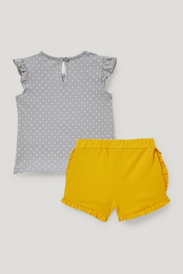 Bébé filles - Ensemble pour bébé - 2 pièces - gris / jaune