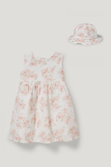 Bébé filles - Ensemble bébé - 2 pièces - à fleurs - blanc crème