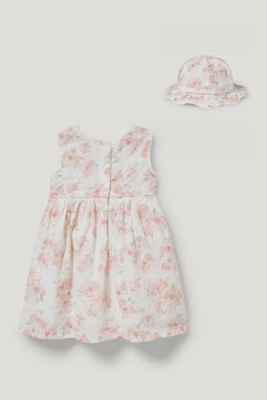 Bébé filles - Ensemble bébé - 2 pièces - à fleurs - blanc crème