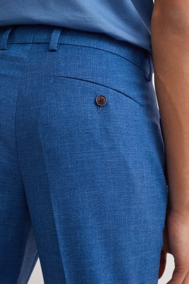 Pánské - Oblekové kalhoty - slim fit - LYCRA® - modrá