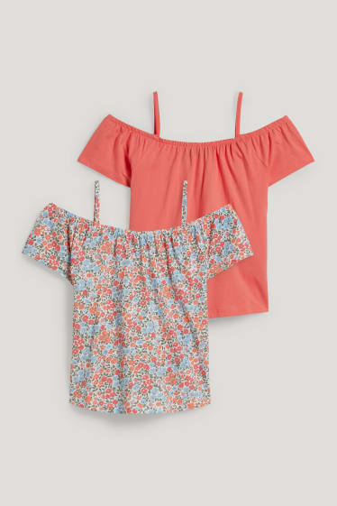 Kids Girls - Multipack 2er - Kurzarmshirt - orange