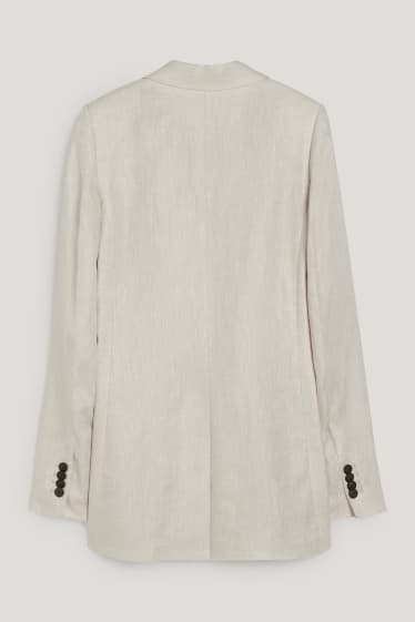 Femmes - Blazer de bureau en lin - regular fit - beige clair