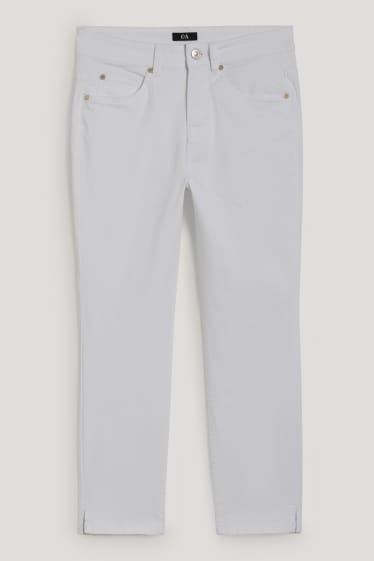Donna - Pantaloni di stoffa - vita media - skinny fit - bianco