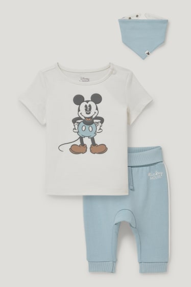 Bébé garçons - Mickey Mouse - ensemble bébé - 3 pièces - blanc / bleu clair