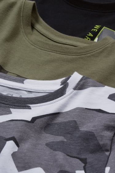 Garçons - Lot de 3 - T-shirts - blanc / gris
