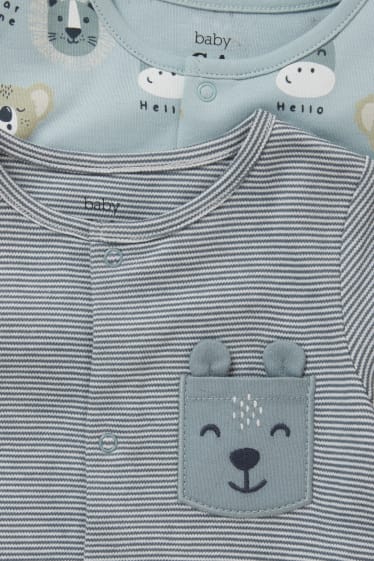Exclu web - Lot de 2 - pyjamas courts pour bébé - bleu clair