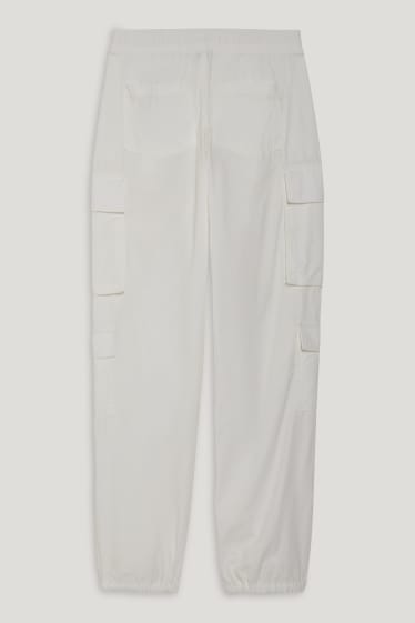 Clockhouse femme - CLOCKHOUSE - pantalon cargo - mid waist - relaxed fit - blanc