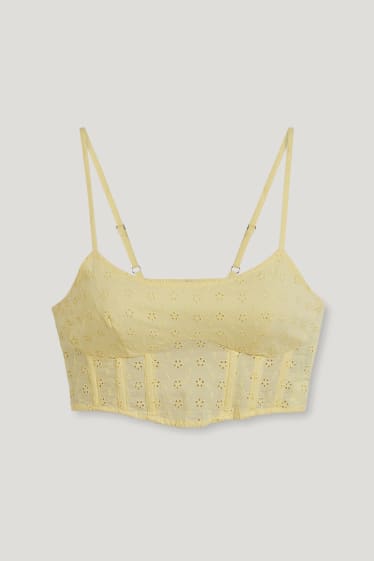Clockhouse Girls - CLOCKHOUSE - top a blusa dal taglio corto - giallo chiaro