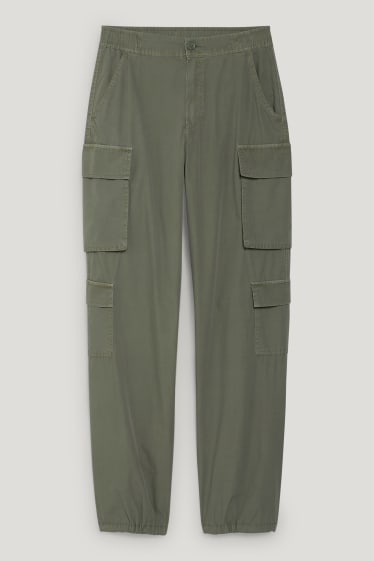 Clockhouse femme - CLOCKHOUSE - pantalon cargo - mid waist - relaxed fit - vert