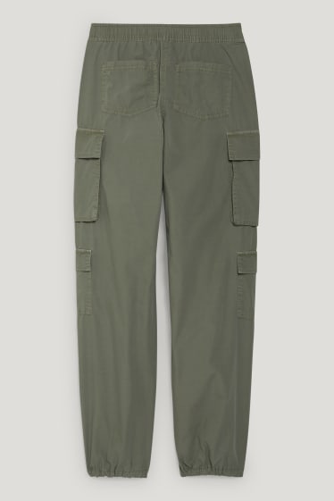 Clockhouse femme - CLOCKHOUSE - pantalon cargo - mid waist - relaxed fit - vert