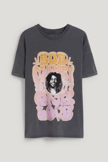 Clockhouse femme - CLOCKHOUSE- T-shirt - Bob Marley - gris