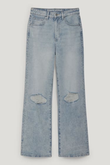 Clockhouse pro holky - CLOCKHOUSE - wide leg jeans - high waist - džíny - světle modré