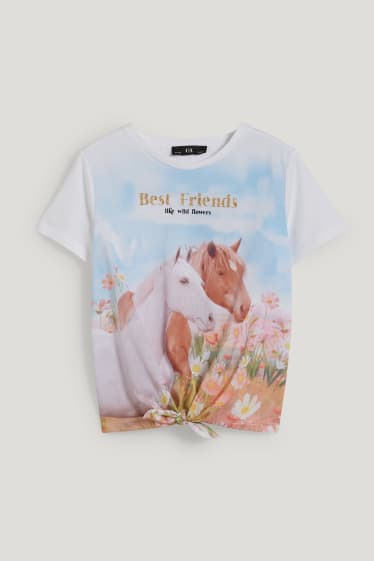 Kids Girls - Koszulka z krótkim rękawem z supłem - biały