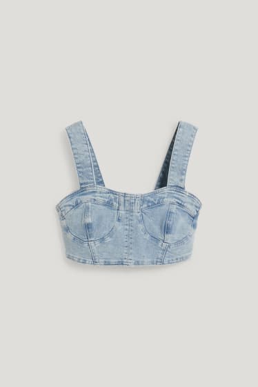 Clockhouse Girls - CLOCKHOUSE - bralette di jeans - jeans azzurro