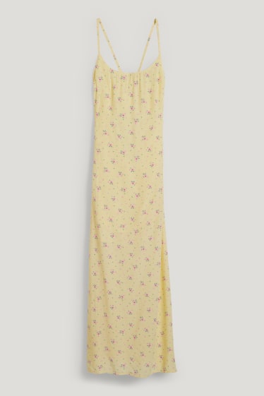 Clockhouse femme - CLOCKHOUSE - robe fourreau - motif floral - jaune clair