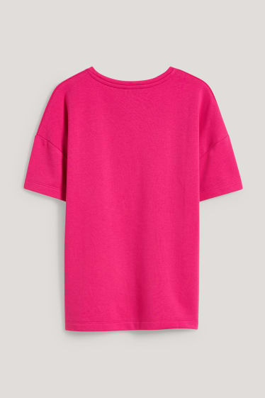 Dames - Basic-T-shirt - fuchsiarood