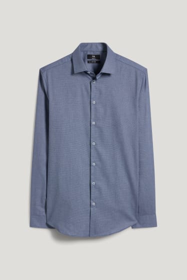 Men - Business shirt - slim fit - kent collar - cutaway - easy-iron - blue