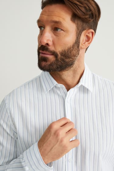 Hombre - Camisa - regular fit - kent - de rayas - blanco roto
