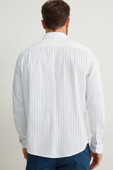 Hombre - Camisa - regular fit - kent - de rayas - blanco roto