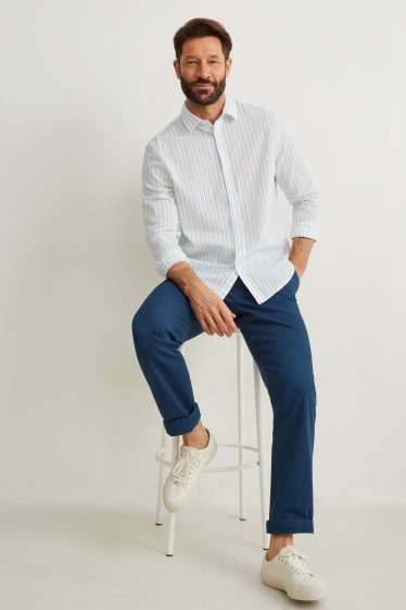 Hombre - Camisa - regular fit - kent - de rayas - blanco roto