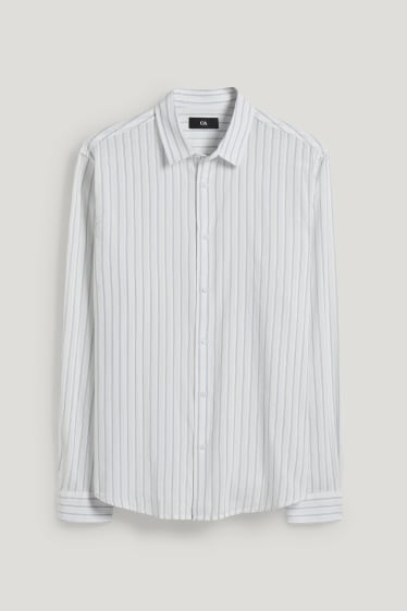 Hombre - Camisa - regular fit - kent - de rayas - blanco roto