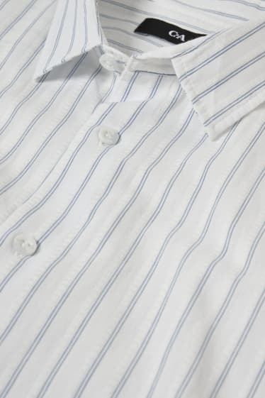 Hombre - Camisa - regular fit - kent - de rayas - blanco roto