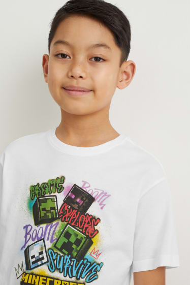 Bambini: - Confezione da 2 - Minecraft - t-shirt - bianco