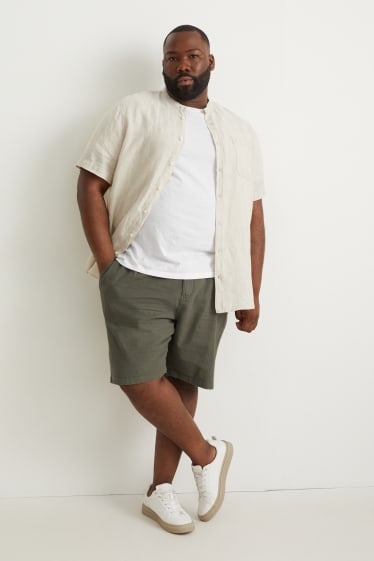 Men XL - Shorts - linen blend - green