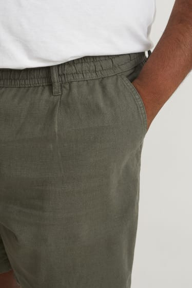Men XL - Shorts - linen blend - green