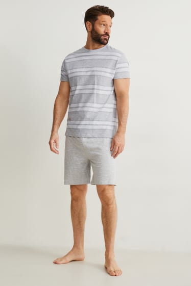 Uomo - Pigiama con pantaloni corti - grigio chiaro melange