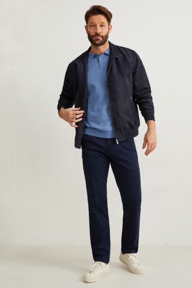 Hommes - Blouson - similisuède - bleu foncé