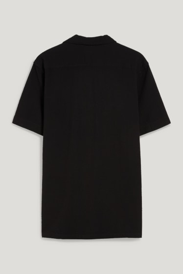 Hommes - Chemise - regular fit - col à revers - noir
