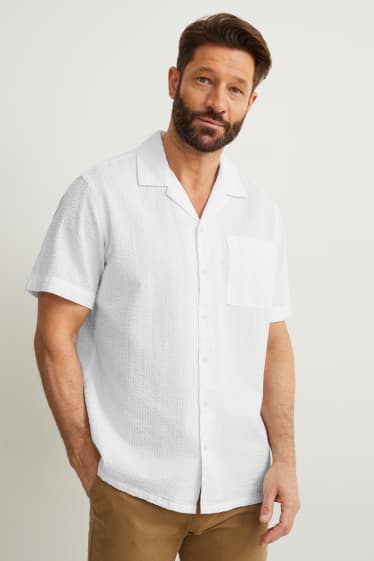 Pánské - Košile - regular fit - klopový límec - bílá